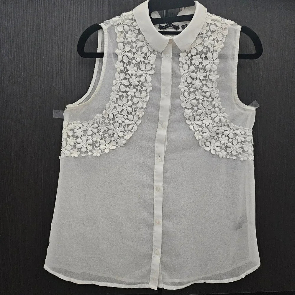 Georgette floral lace summer top size S
